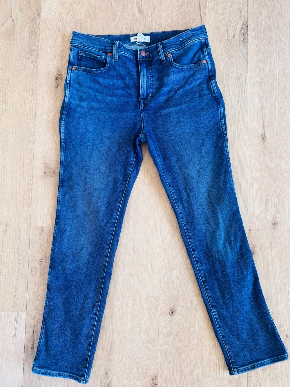 Madewell Mid Rise Stovepipe Jeans Womens 30 Dark Wash Straight Leg Denim